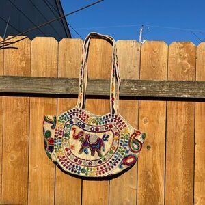 Embroidered elephant purse beach summer spring large‎ Indy hippy
